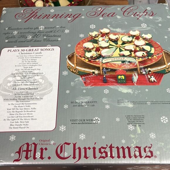 Mr. Christmas Spinning Tea Cups Nottingham Fair Animated Musical Holiday Decor - Picture 11 of 12